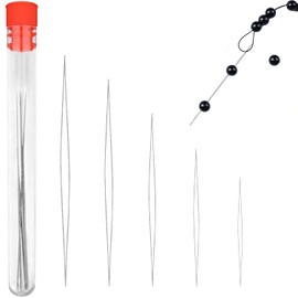 Redamancy Bead Needle, 5 Sizes Stainless Steel Hand Sewing Needles, Bead Needle Big Eye Beading Needles Set, Big Eye Beading Needles, Beading Needles for Jewellery Making