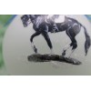 H002 Hand-made Christmas Ornament horse - black piaffe dressage
