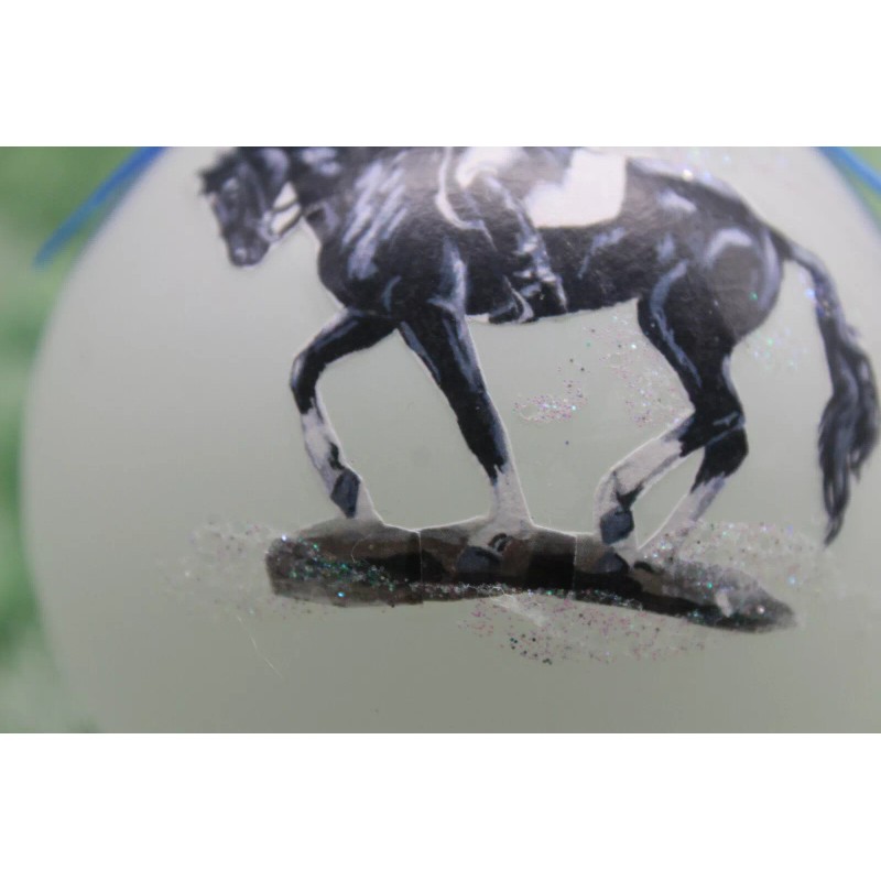 H002 Hand-made Christmas Ornament horse - black piaffe dressage