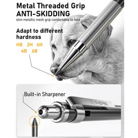 Nicpro 34PCS Black Art Mechanical Pencils Set, Metal Drafting Pencil 0.3, 0.5, 0.7, 0.9 mm & 2PCS 2mm Lead Holder (6B 4B 2B HB 2H 4H Colors) For Sketching Drawing With 19 Tube Lead Refills Case