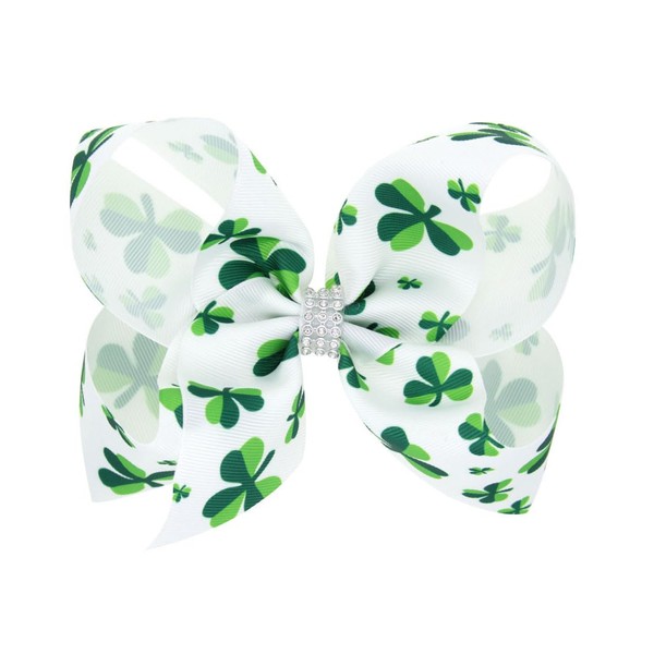 Koolgil Girl's St. Patrick's Day Bowknot Hair Clip Four Leaf
