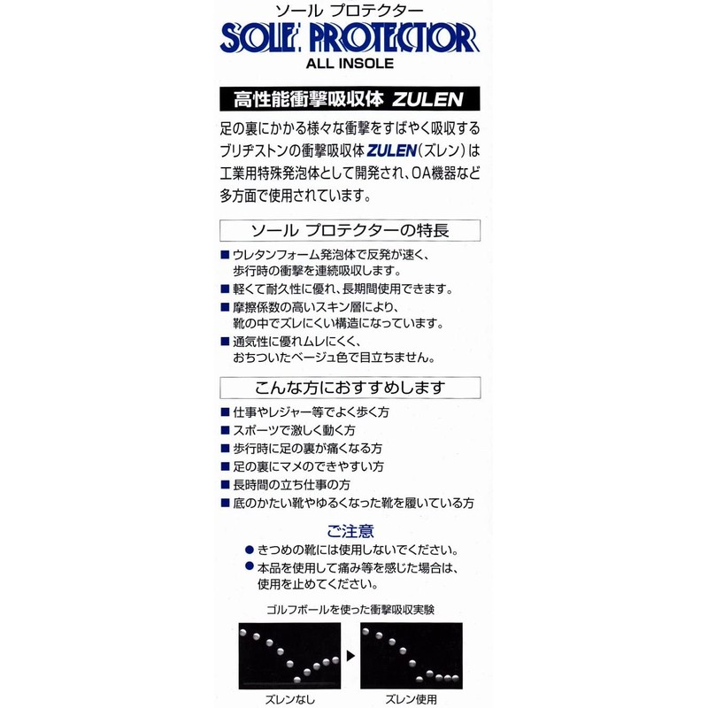 Arakawa Sangyo Women's Sole Protector Shock Absorbing Footbed Insole