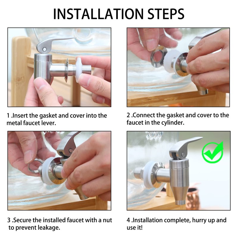 GWENBHMTOOL - Dispensador de bebidas de acero inoxidable con llave