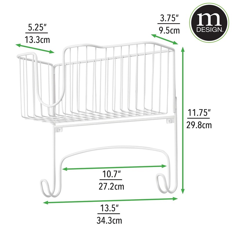 mDesign Wall Mounted Ironing Board Holder - Steel Ironing Board