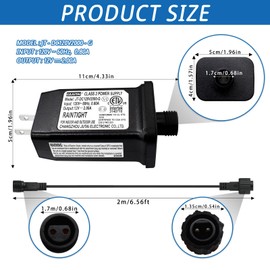 12V 2A Class 2 Power Supply Replacement LED Transformer IP44 LED Light Controller Low Voltage Transformer for Christmas String Light Inflatable Device (12V24W 1PC)