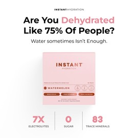 Instant Hydration Electrolytes Powder Packets - Watermelon Electrolyte Drink Mix - Zero Sugar - Keto, Vegan, Gluten-Free, Non-GMO - Boost Recovery, Brain Health, Muscle & Tissue Support- 30 Sticks