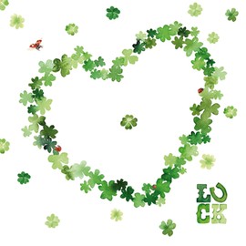 20 Napkins Lucky Heart Clover Leaf Happiness New Year's Eve Love Wedding Table Decoration Decoupage Decoupage Decoupage 33 x 33 cm