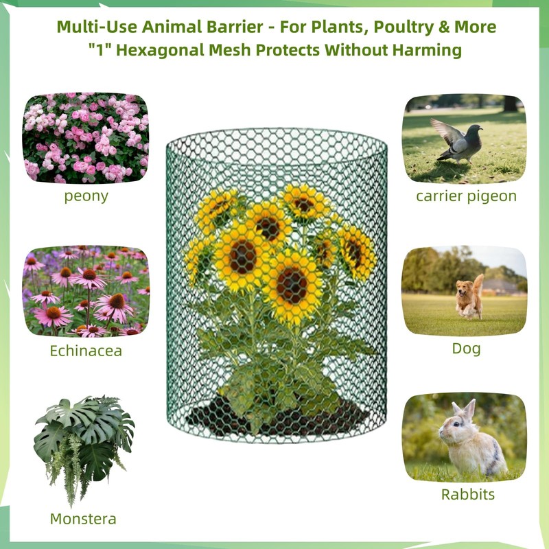 Chicken Wire, Easy to Shape, 15.7 x 95 Inches, Green