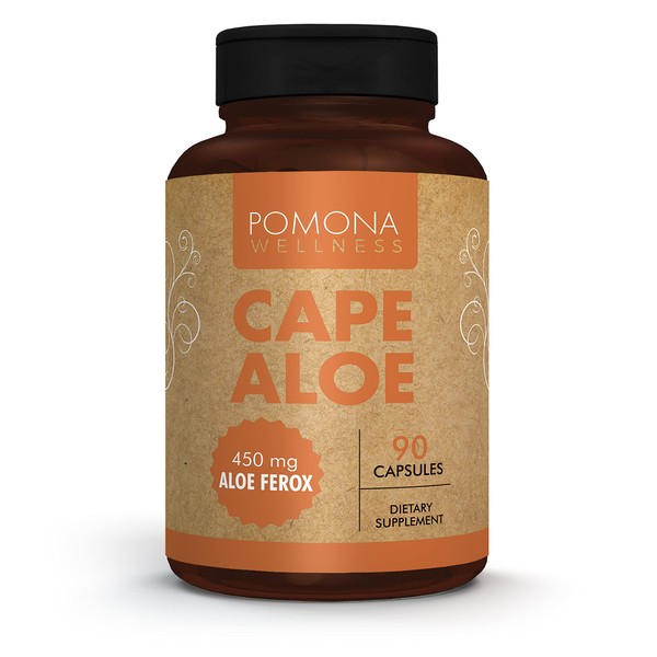 Pomona Wellness Cape Aloe Capsules 450mg, Short Term Cleanse Supplement, Natural Herbal Laxative, Supports Healthy Bowel Function, Occasional Constipation, Non-GMO, 90 Count