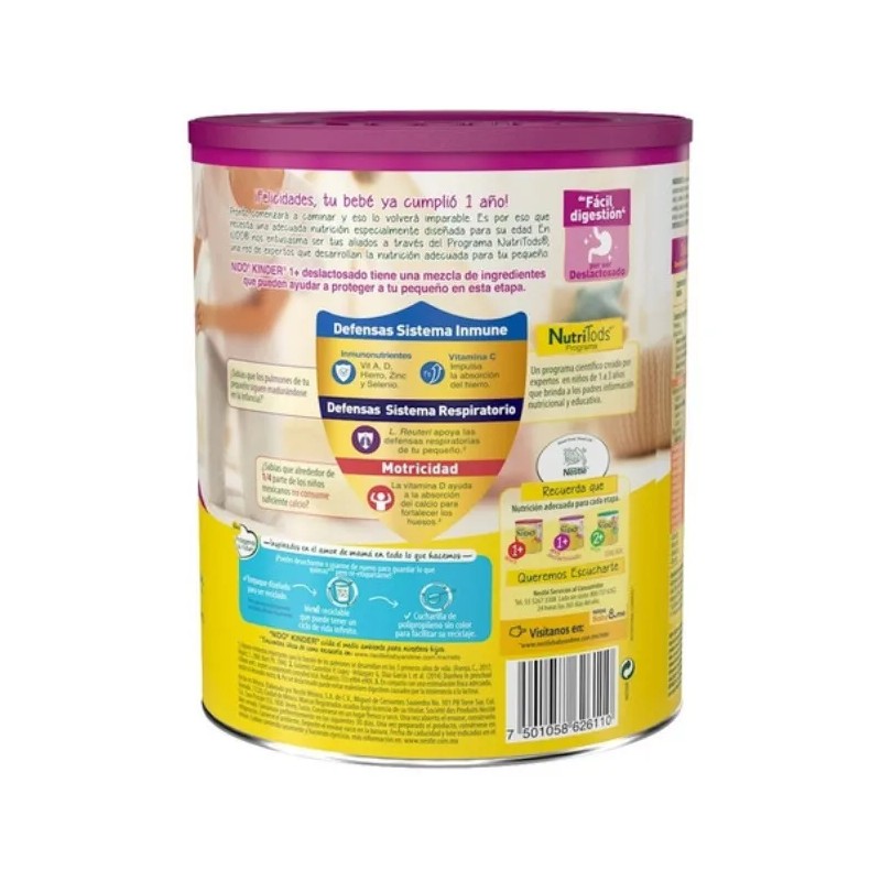 Leche Nido Kinder 1+ Deslactosada, 360gr Bebe Niño Y Niña