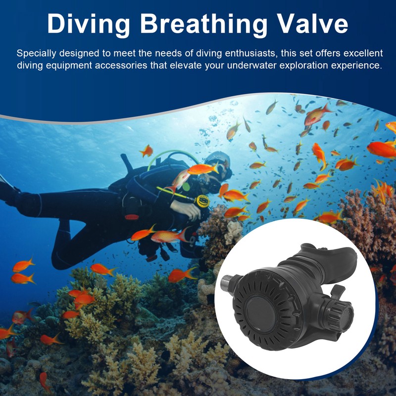 Scuba Breathing Secondary Valve with Medium Pressure Tube Adjustable Diving