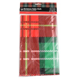 Chef Craft Christmas Plaid Tablecloth, 52x108 Inches, Red, Green, Yellow, & White