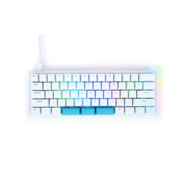 KINESIS Gaming TKO White Mechanical Keyboard | Tactile Brown Switches