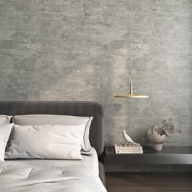 Wallink 30"×118" Concrete Wallpaper Textured Peel and Stick Wallpaper Removable Grey Concrete Self Adhesive Wallpaper Renter Friendly Wallpaper for Bedroom Concrete Contact Paper for Countertops