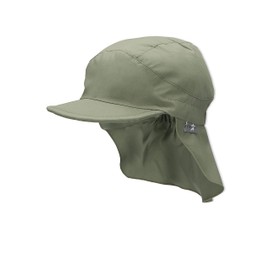 Sterntaler Unisex Kinder Schirmmütze mit Nackenschutz Ohne Bindebänder Schirmmütze mit Nackenschutz, Dunkelgrün, 53