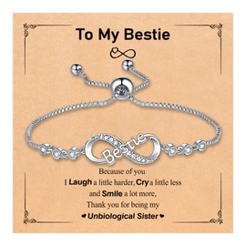 CXLDTE Bestie Birthday Gifts for Women Bestie Bracelets Best Friend Gift Friendship Christmas Valentines for Friends Woman Trendy Stuff Gifts for Teen Girls