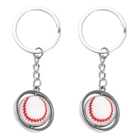 2 Pieces Rotating Baseball Keychains Gift Keychains Baseball Lovers Keychains Decorative Keychains, brown, Modern