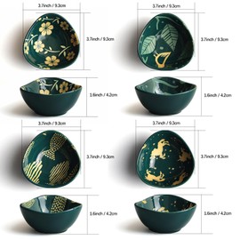 AYFDISHS 4 Inch Ceramic Dipping Bowls, Side Dishes, Small Soy Sauce Serving Dishes for Sushi Sauces Ketchup Appetizer Condiment BBQ