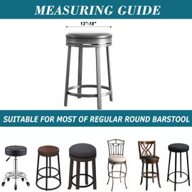 Stool Covers,4PCS Waterproof PU Round Bar Stool Covers Black