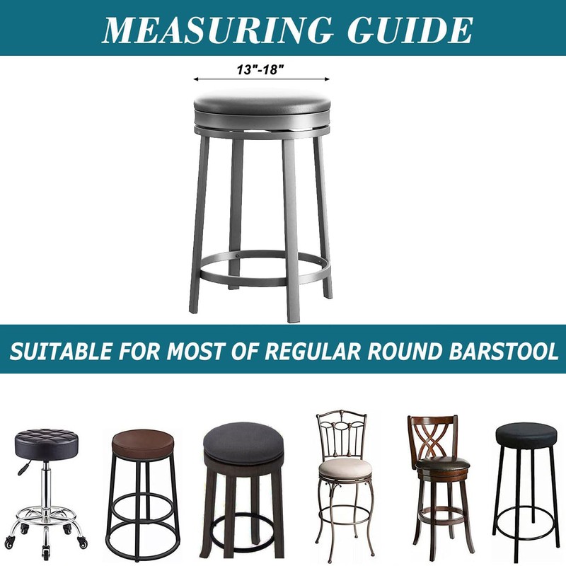 Stool Covers,4PCS Waterproof PU Round Bar Stool Covers Black