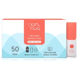Nua Sanitary Pads for Heavy Flow |with Disposal Cover | Ultra Thin | Extremely Soft and Comfortable | Wider Back Design | Zero Toxins | Rash Free, Pack of 12 Pads for Women (XL)