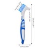 Denture Brush Hard Double Sided Multi-Layered Bristles Ergonomic Rubber Anti-Slip