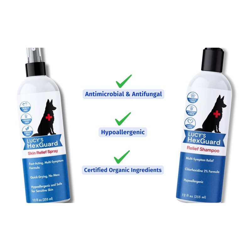 Lucy's Pet Skin Irritation Relief Shampoo - Soothes Rashes, Hot