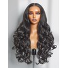 GORGIUS Black Wavy Lace Front Wigs Pre Cut Glueless Synthetic