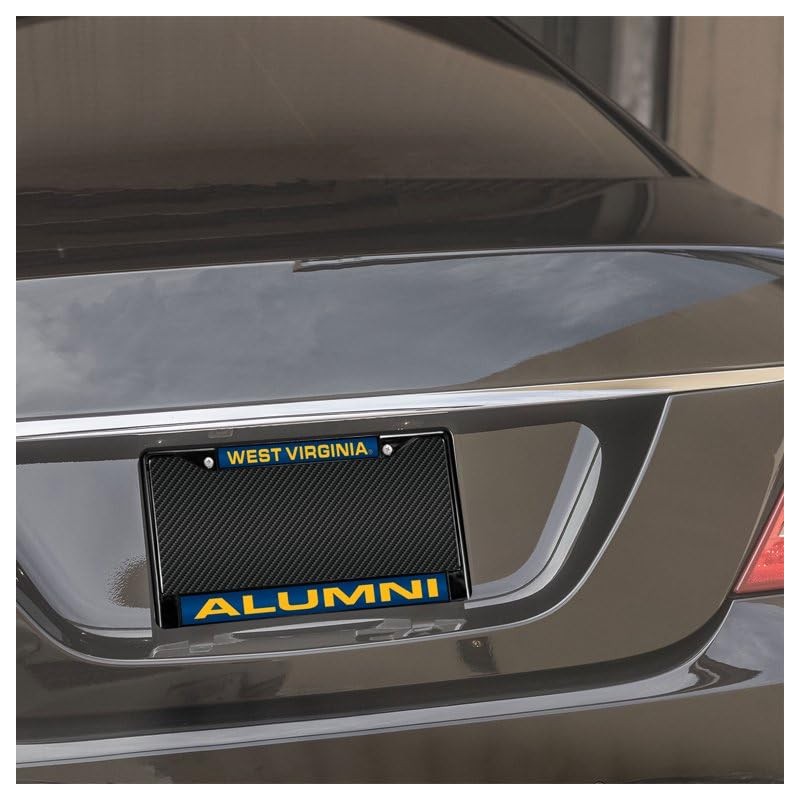 West Virginia Mountaineers Alumni Black Metal License Plate Frame Holder