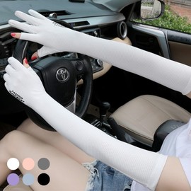Women's Sun Protection Mesh Cooling Arm Warmer URK-295 Gray/ONE