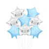 AnnoDeel 20pcs Silver Blue Star Foil Balloons,18inch Silver and light