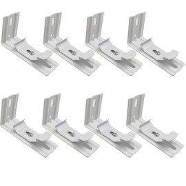 Rhixidenc 8 PCS Vertical Blind L Bracket, Vertical Blind Bracket Clips 3" Length with Headrail Width 1-1/2"(38mm) Outside Mounting (White)