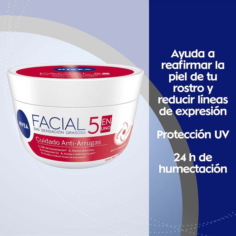 Crema Facial Hidratante Antiedad NIVEA 5 En 1 Cuidado Anti