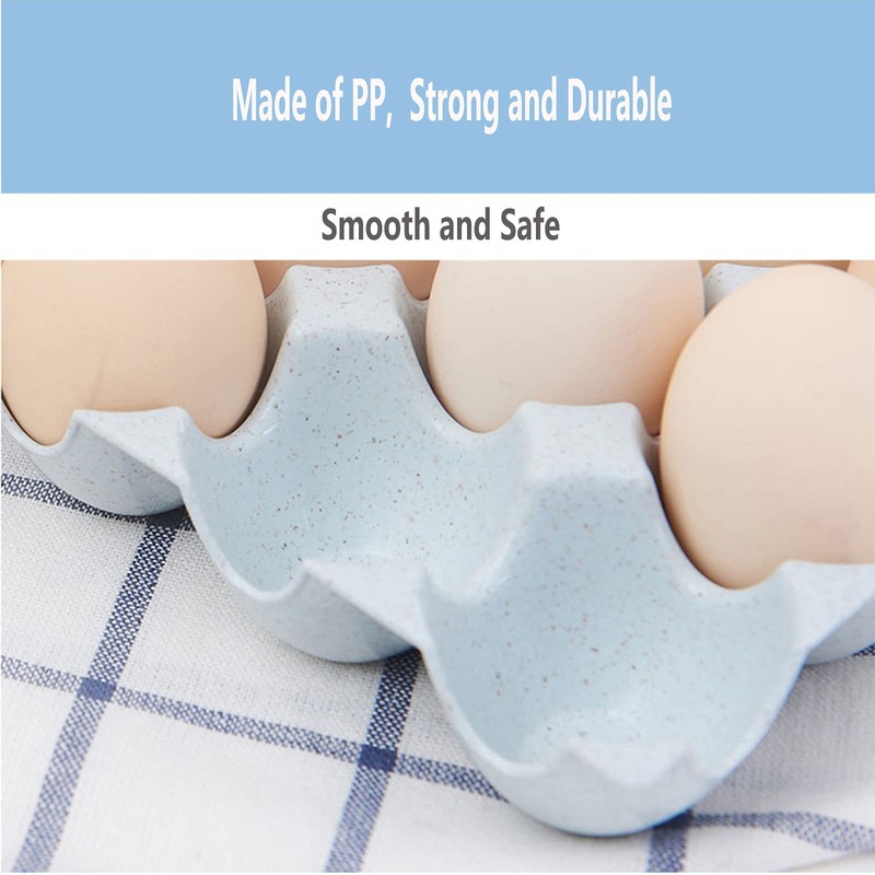 Pack of 4 Egg Containers, Plastic Egg Containers, Stackable Fridge