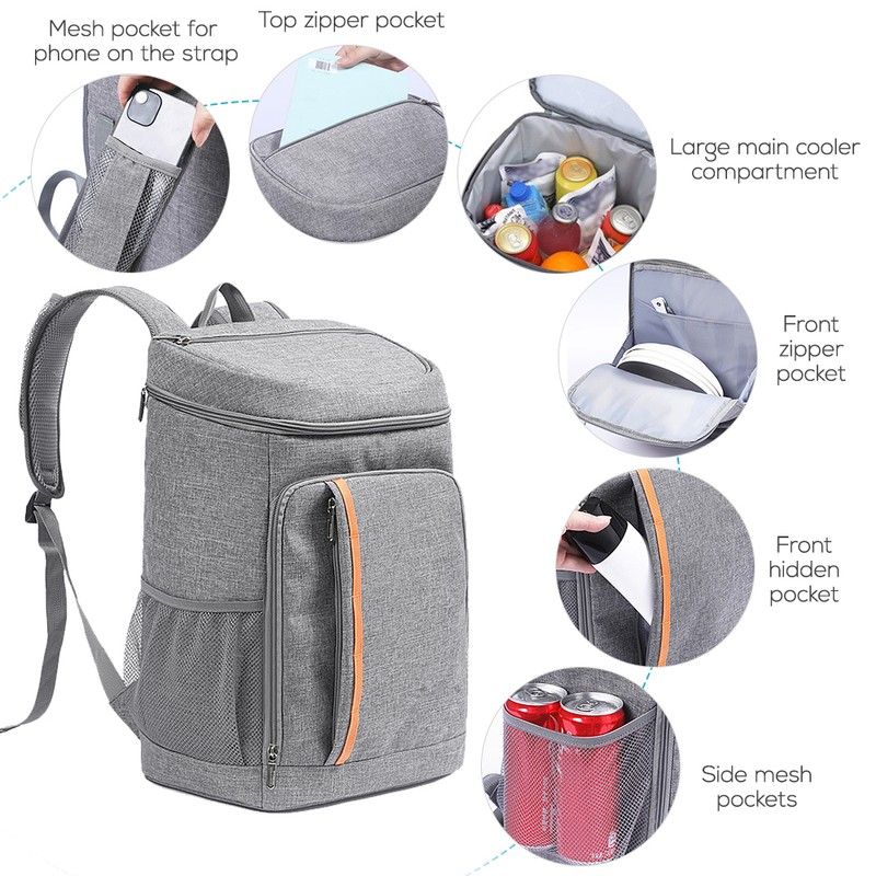 Cooler Backpack Waterproof Insulated Backpack Leak-Proof Grocery Cooler Bag for