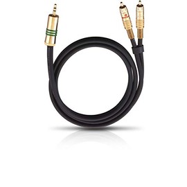 OEHLBACH Y-Adaptor 3,50mm jack to 2 RCA Plugs. Colour: Black. STAR RATING : 3.