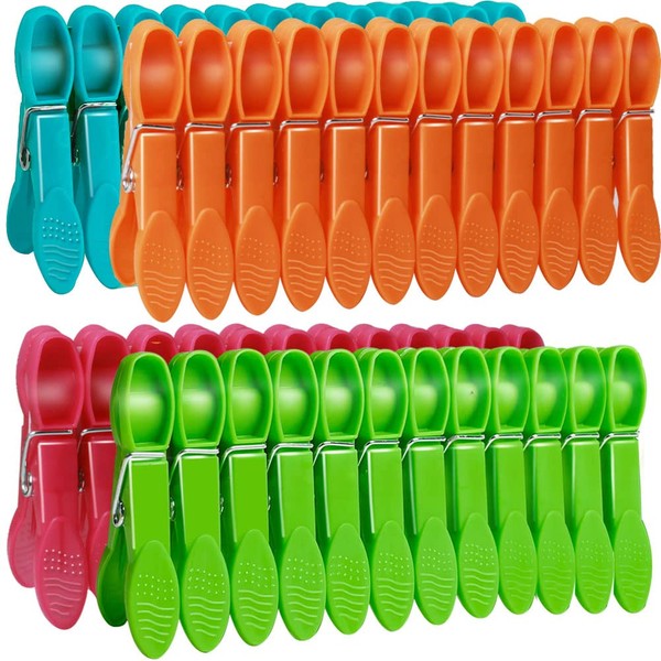 Clothes Pegs, 48 Packs Clothes Pegs for Washing Line Washing Pegs with Durable Spring, 4 Colors Washing Line Pegs Plastic Non Slip Laundry Pegs, Durable Laundry Clips, Rust Resistant