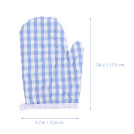 HEMOTON Decorative 2 Pieces Oven Gloves for Children Children Play Kitchen Heat Resistant Kitchen Cooking Gloves for Cooking Baking Grilling (Sky Blue) Non-Slip