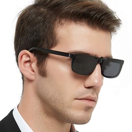 OCCI CHIARI Polarized Flip-up Clip-on Sunglasses for Eyeglasses for Men Outdoor/Driving UV400