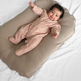 MOZAH Baby Lounger Cover for Newborns - Soft Cotton Slipcover fitting most Infant Loungers and Baby Nest Loungers (Warm Taupe)