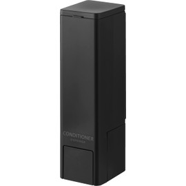 Yamazaki 10293 10293 Magnetic Dispenser, Conditioner, Black, W 2.4 x D 3.0 x H 8.4 inches (6 x 7.5 x 21.3 cm), Tower Push with One Hand, Floating Storage Refill Bottle