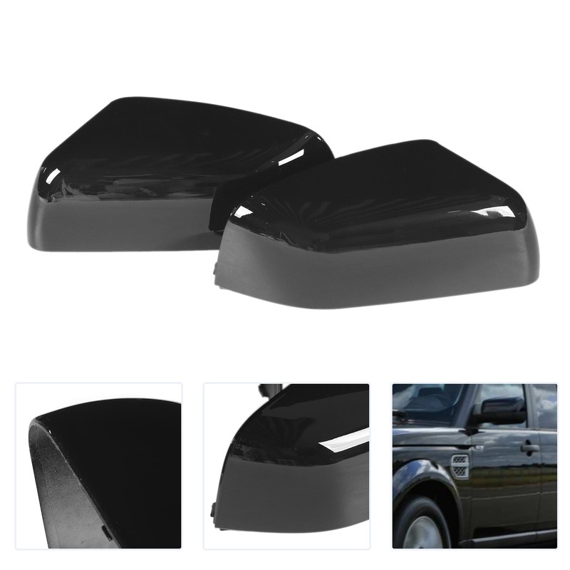 2PCS Door Mirror Cover LR019962 Glossy Black Replacement for LAND