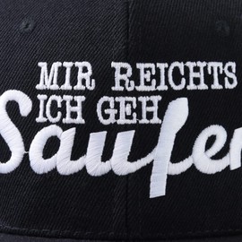 EXPRESS-STICKEREI Abuse Cap | Adjustable Unisex Cap with Embroidery | Smapback Cap with Closure | Outdoor Baseball Cap for Sports & Leisure | Festival Concert Cap | One Size, Black/Mir reichts ich geh