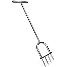 Varomorus Stainless Steel Lawn Coring Aerator Grass Dethatching Turf Plug Core Spike Aeration Heavy Duty Tool (Spike Aerator)