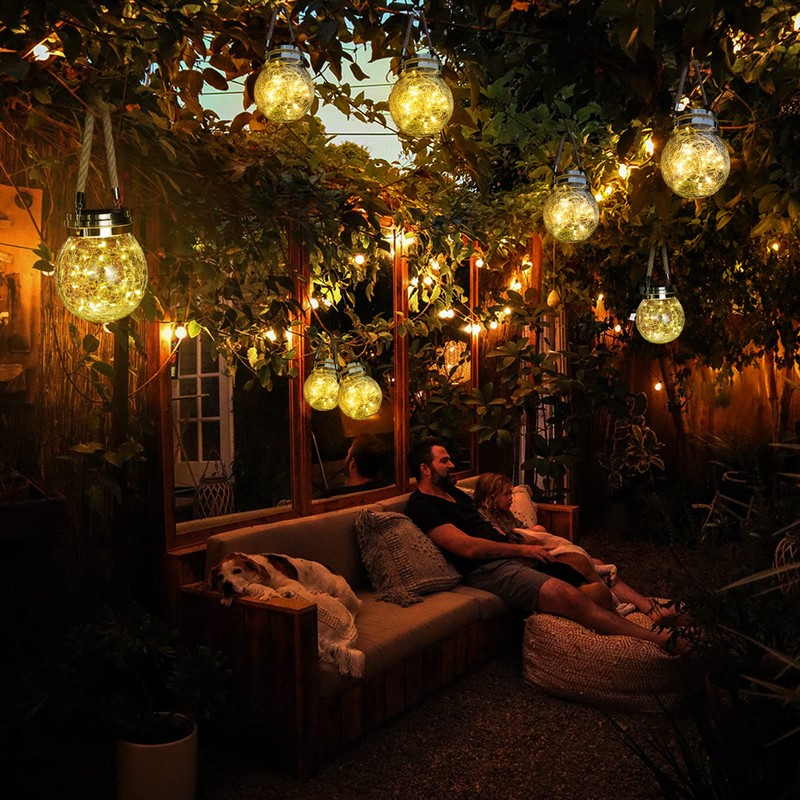 ROSHWEY Solar Lantern, 2 Pack Outdoor Lanterns with 30 LED