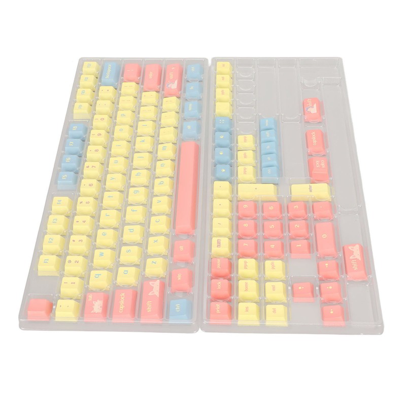 Mechanical Keyboard Keycaps 124 Keys PBT Dye Sublimation Vivid Colors