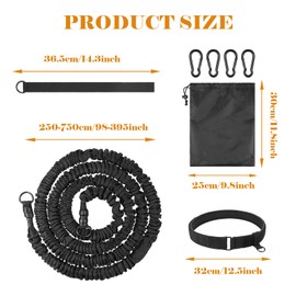 WnlahuWA Swimming Belt 2.5-7.5 m, Swimming Belt for Pool, Swimming Belt Children, Swimming Belt Adults, Adjustable Swimming Trainer, for Swimming Pools Resistance Training, Counterswimming