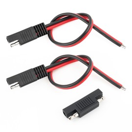 OFBAND 2PCS SAE Connector Cable with SAE Polarity Reverse Adapter,14AWG SAE Extension Cable for Solar Panel Connectors Lawn Mowers,Multi-Purpose 12 Inch SAE Battery Connector Car Accessories