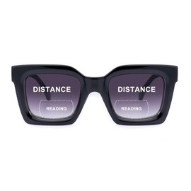SKYWAY Pack of 2 Bifocal Reading Sunglasses for Women Men, Classic Retro Bifocal Sunglasses with Spring Hinges, UV400 Protection, black