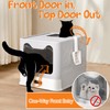 Tehoao Enclosed Cat Litter Box with Lid Top Exit Covered